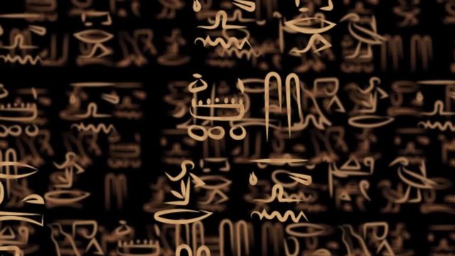 hieroglyphic Egyptian texture. Ancient hieroglyphs in different layers moving around in 3d animation.
