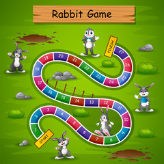 Snakes and ladders game rabbit theme