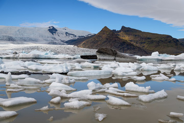 Fjallsarlon Glacier Lagoon in Southeast Iceland.