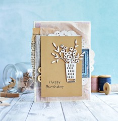Handcrafted Happy Birthday Card Rustic Style