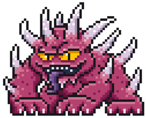 Vector illustration of Cartoon Monster - Pixel design