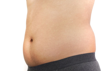 Belly fat stomach with grey black underwear