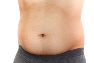 Belly fat stomach with grey black underwear
