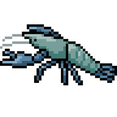 vector pixel art lobster fresh