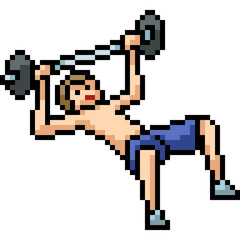 vector pixel art fitness man