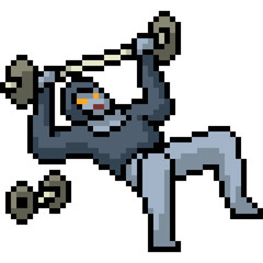 vector pixel art fitness ape
