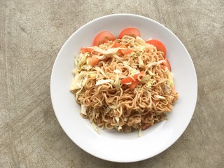  spicy dry noodle salad , Thailand style food