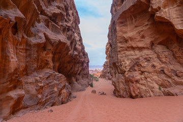 Canyon in Wadi Rum desert, Jordan