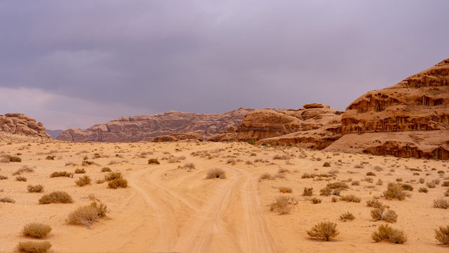 Landscape in Wadi Ruma desert, Jordan © arkady_z