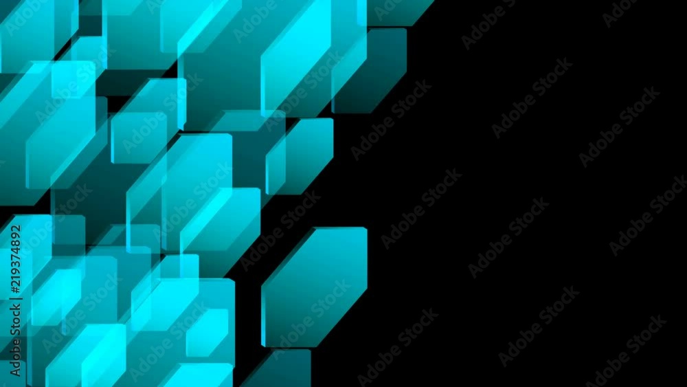 Aufkleber abstract transparent 3d isometric virtual hexagon plate moving pattern illustration blue color on bl