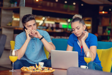 Students group eating pizza in breaking time early next study class having fun and enjoy party italian food slice