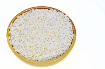 Raw rice in brown blow