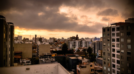 aerial view to Miraflores district, Lima, Peru