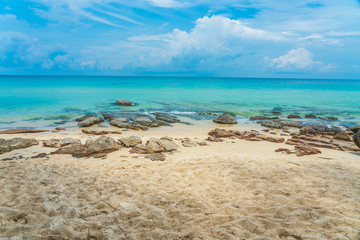 Beautiful Tropical Beach blue ocean background Summer view Sunshine at Sand and Sea Asia Beach Thailand Destinations 