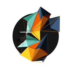 Obraz premium Vector 3d triangle abstract background, polygonal geometric design