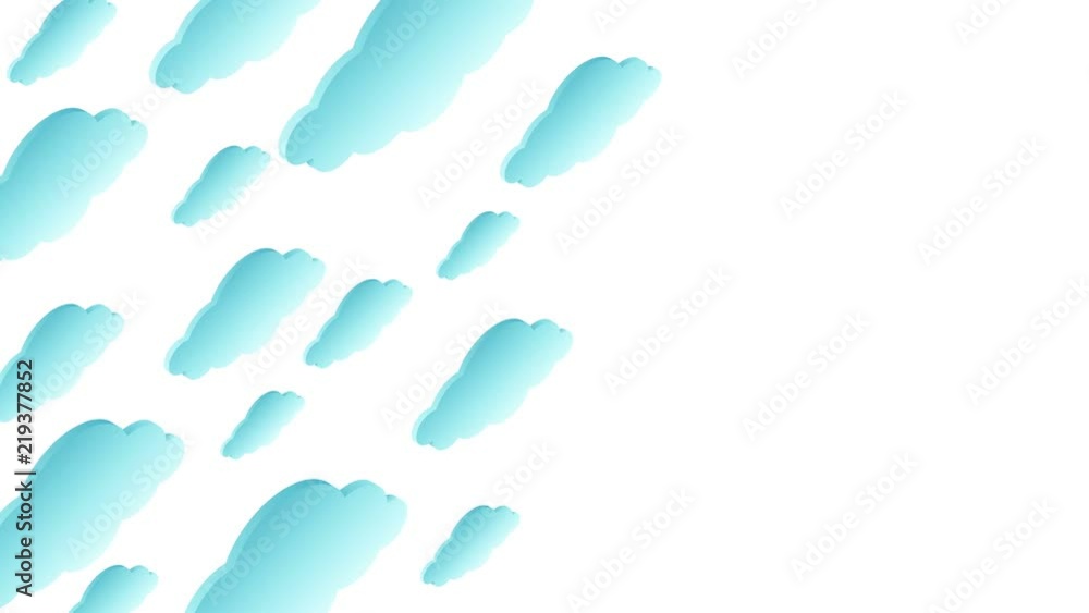 Poster abstract transparent 3d isometric virtual cloud plate moving pattern illustration blue color on whit
