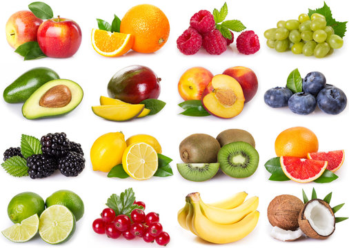 Collection of fresh fruits and berries