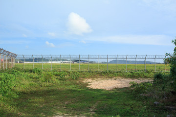 Fototapeta premium Background Net Wall Metal Phuket International Airport