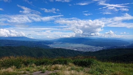 Fototapeta na wymiar 高ボッチから見た諏訪湖