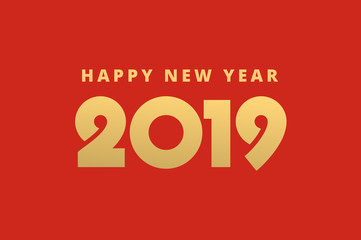Happy new year 2019 greeting card design