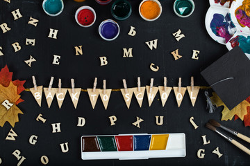 Back to school colorful background.