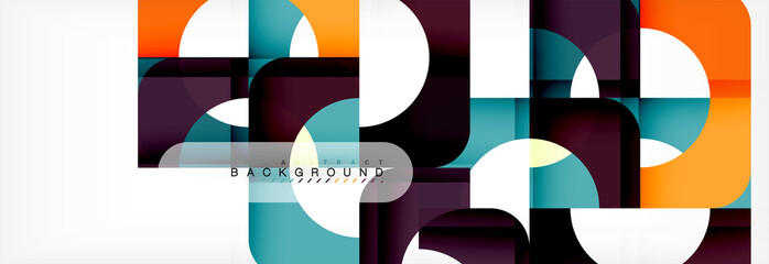 Color square shapes, geometric modern abstract background