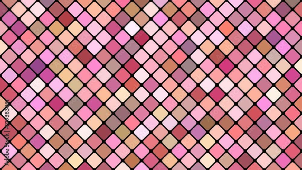 Poster colorful abstract diagonal square mosaic pattern background - seamless loop motion graphic design in