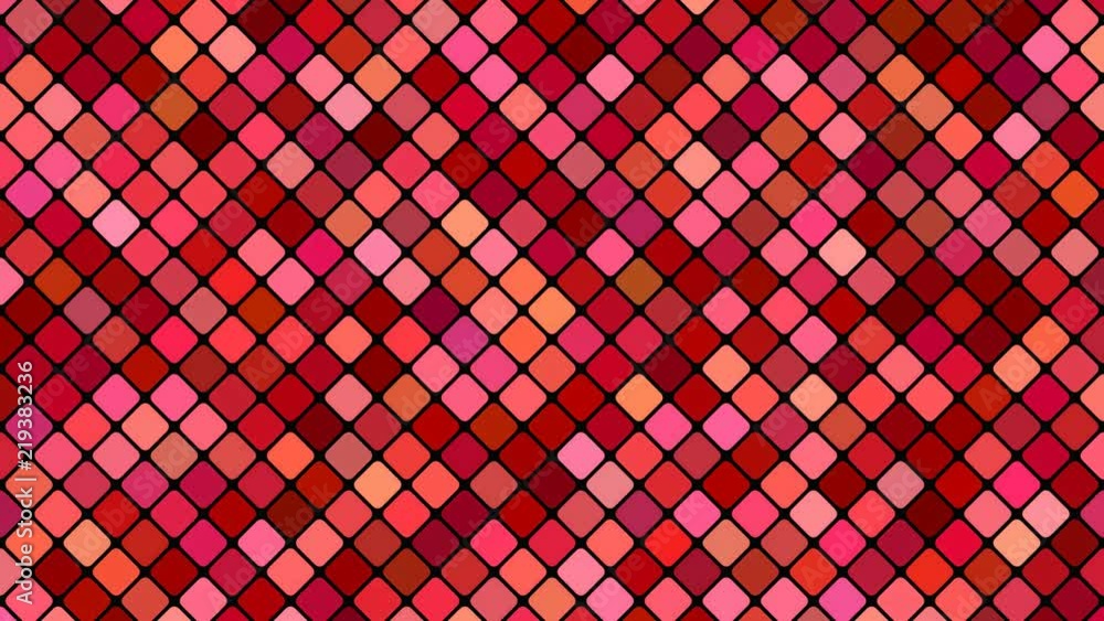 Leinwandbilder abstract diagonal square mosaic pattern background - seamless loop motion graphic in dark red tones