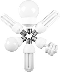 Six Energy Efficient Bulbs - Isolated