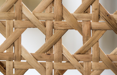 Close up bamboo weaved background.