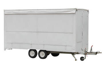 mobile shop on wheels isolated on white background