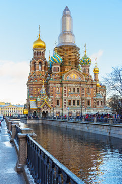 Griboyedov Canal with Church of the Savior on Blood in Saint Petersburg, Russia
