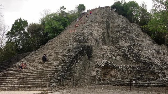 Pyramid Nohoch Mul at the ruins of the Mayan city Coba