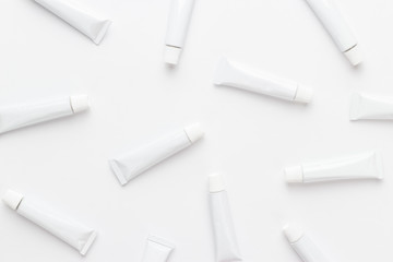 oil paint tubes on white background. not isolated