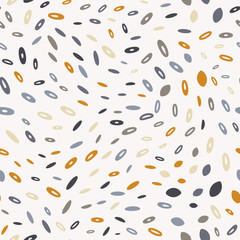 Vector organic seamless abstract background, botanical motif with stylized small leaves, freehand doodles pattern.