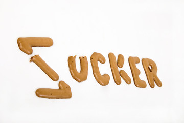 Buchstaben Russich brot mit wort süss lecker zucker diät fett ernähren  ernährung abnehmen...