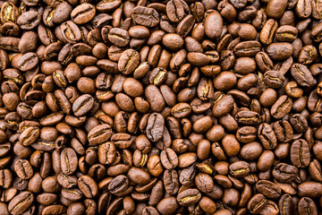 Roasted coffee beans background
