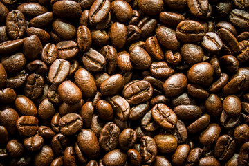 Roasted coffee beans background