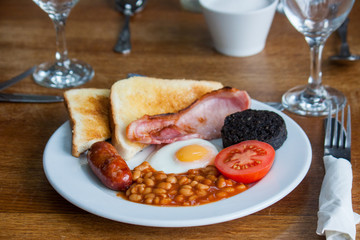 Typical English breakfast, fry up.