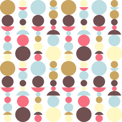 Circle and semicircle abstract vector pattern, geometric background