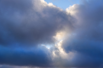 Naklejka na ściany i meble Colorful dramatic sky with cloud