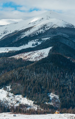 Morning winter mountain ridge