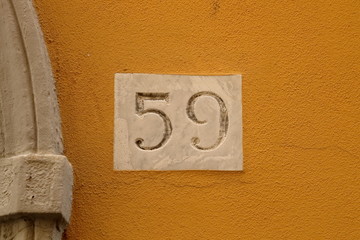 59 numero civico casa italiana, cinquantanove simbolo