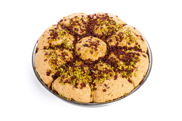 Turkish delight isolated on white.