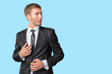 Frustrated and nervous young businessman