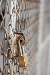 Padlock and fence grill