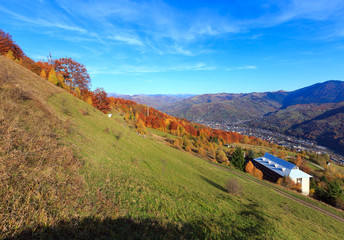 Obraz na płótnie Canvas Autumn Carpathian mountain, Rakhiv, Ukraine