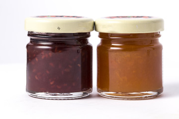 Jam jar isolated on white background