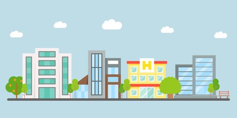 Obraz premium Downtown Landscape flat design