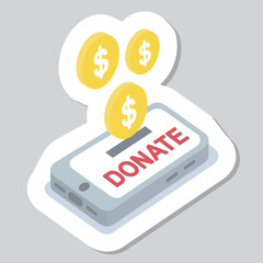 Donate buttons set. Help icon donation